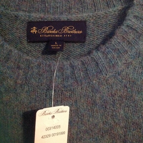 Brooks Brothers Men's Large Brushed Wool Crewneck Sweater - New with Tags - Picture 2 of 4